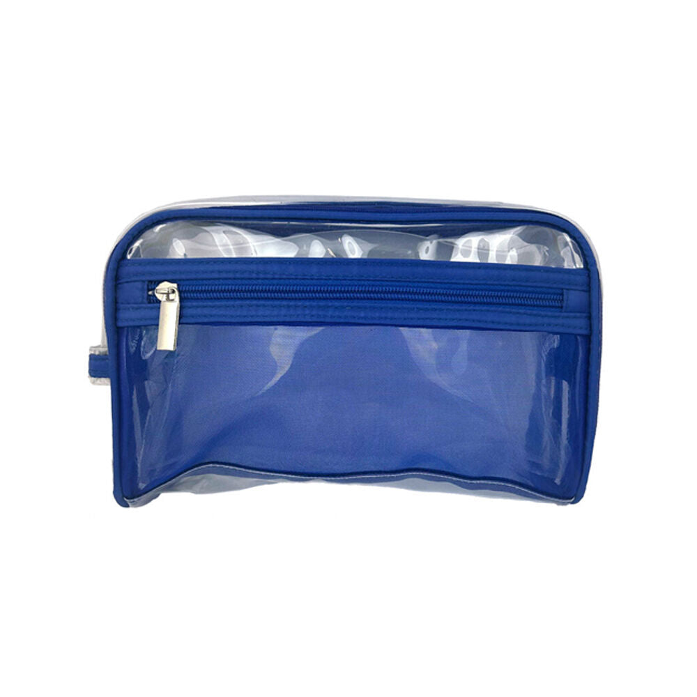 Frankie & ME 20x14cm Blue Women's Clear Zip Makeup Cosmetics Toiletry Bag — image 2