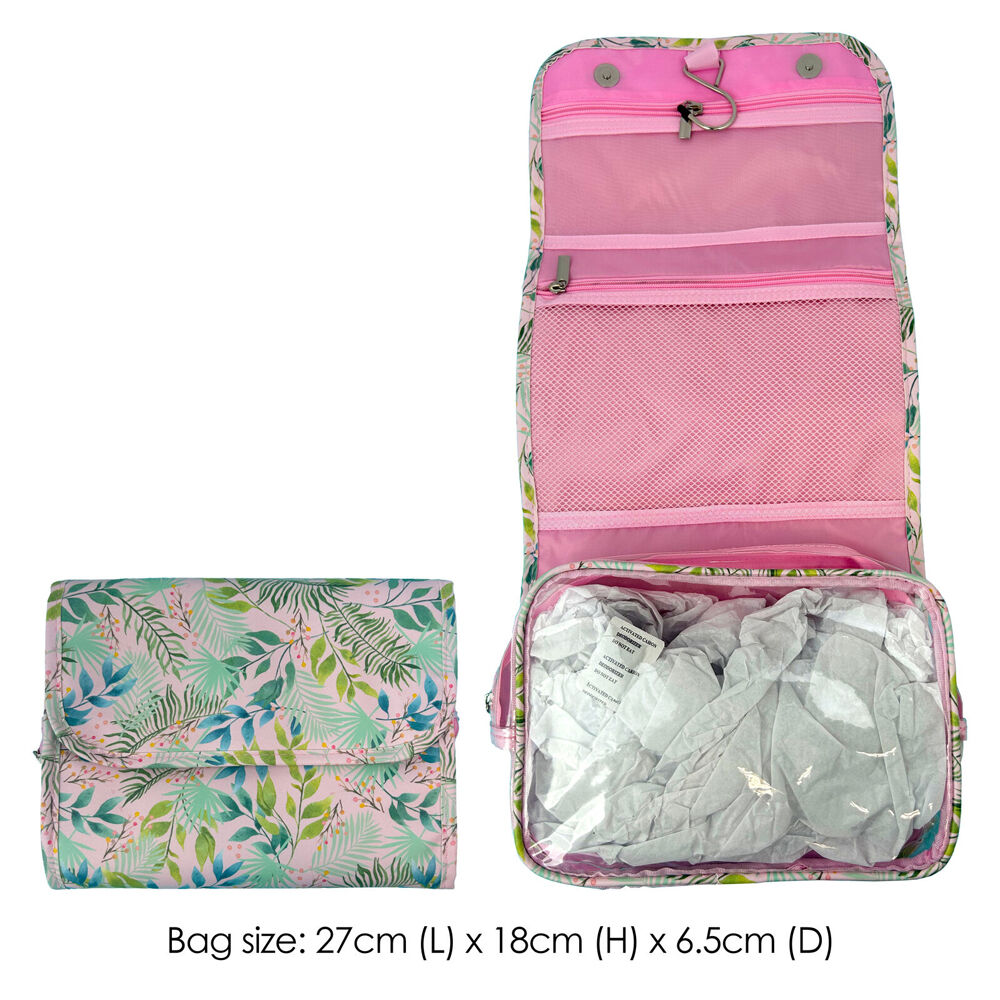 Frankie & ME Large 27x18cm Floral Women's Zip Cosmetics Hanging Toiletry Bag — image 2