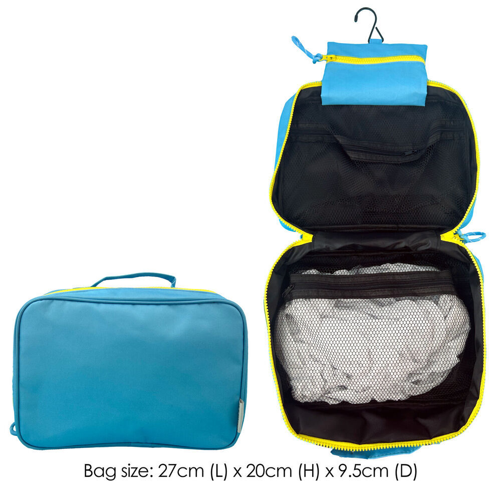 Frankie & ME Women's Makeup Cosmetics Hanging Travel Toiletry Bag 27cm Blue (4 Pack) — image 3