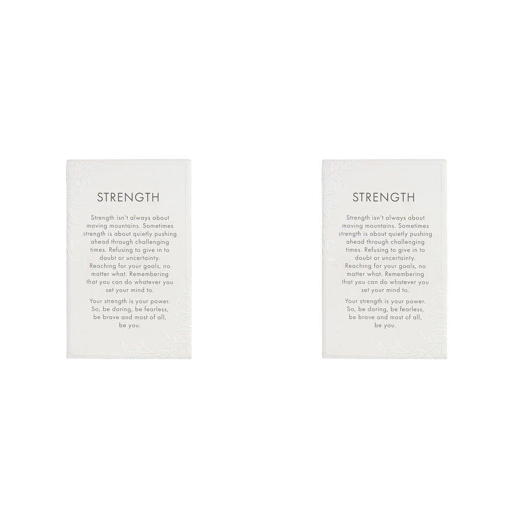Splosh Precious Quote Strength Ceramic Standing/Hanging Decor White 16cm (2 Pack)