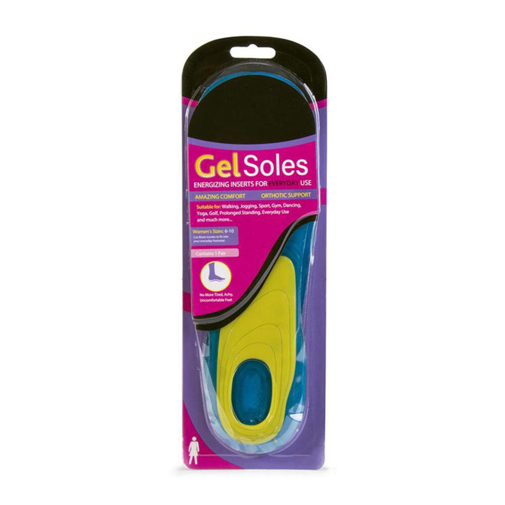 Uniwide Gel Insoles Pair For Female Shoe Sizes 6-10 Trim to Fit Boots/Runners/Sneakers — image 2
