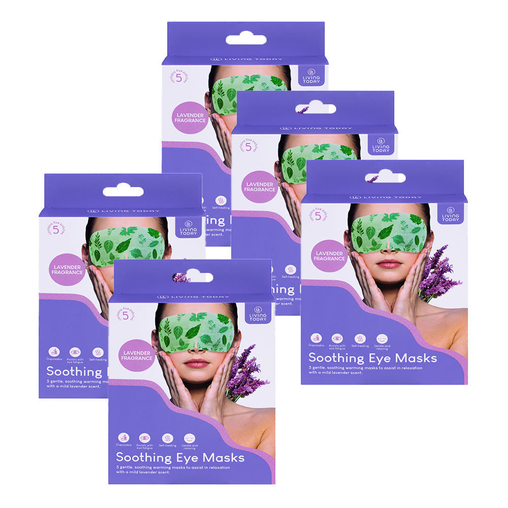 Living Today Soothing Self Heating Lavender Scented Moisturising Eye Mask (25 Pieces)
