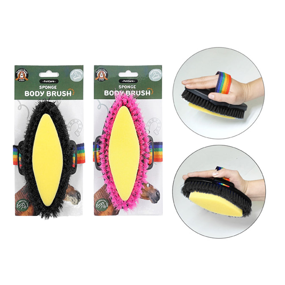Dudley's World of Pets Horse Maintenance Body Brush With Sponge Assorted — image 2