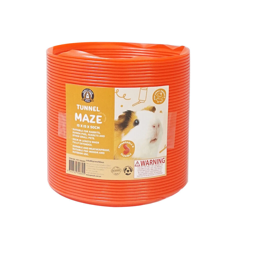 Dudley's World of Pets Small Animal Fun Tunnel Pet Rat/Hamster Toy 15cm Red
