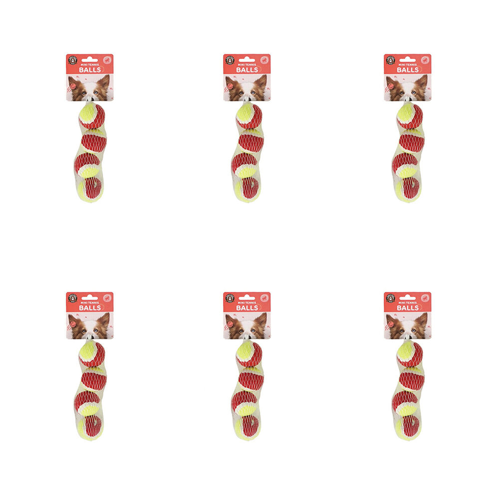 Dudley's World of Pets 4pc Dudley's World of Pets Mini Rubber Tennis Balls Dog Toy 4.2cm Assorted (6 Pack)
