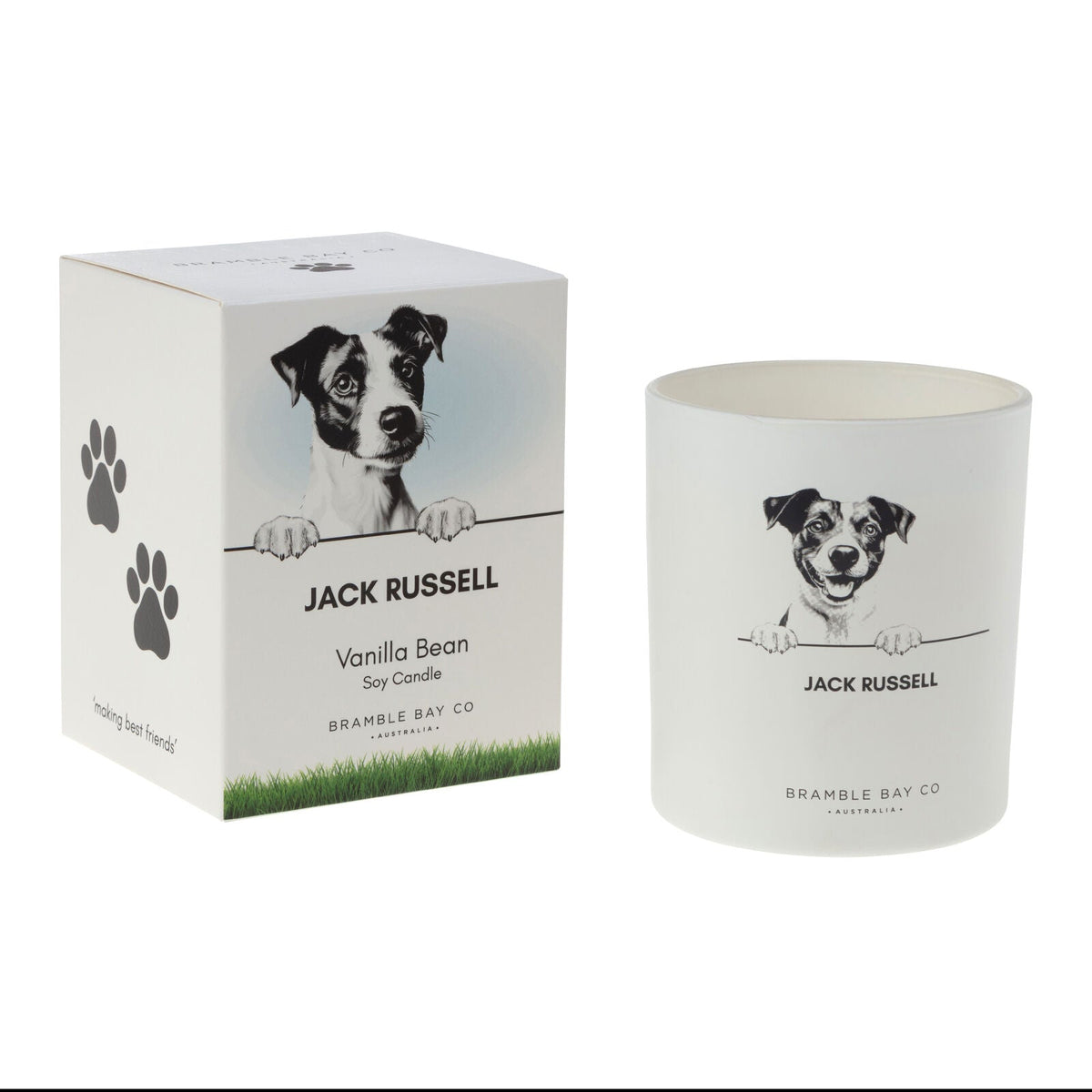 Bramble Bay Jack Russell Terrier Soy Candle Warm Vanilla Scented 300g (2 Pack) — image 2