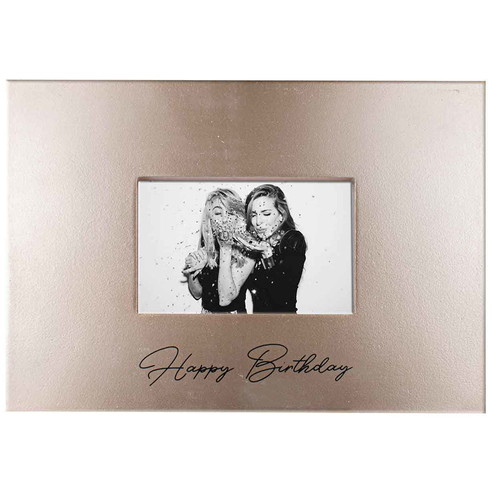 LMD Happy Birthday Signature Photo Frame w/Marker Rose Gold Novelty/Keepsake Display