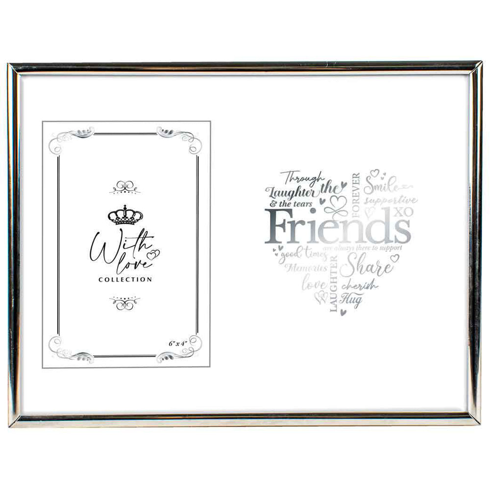 LMD Friends Free-Standing 6x4'' Photo Frame Rectangle Picture Display Silver Edged — image 2