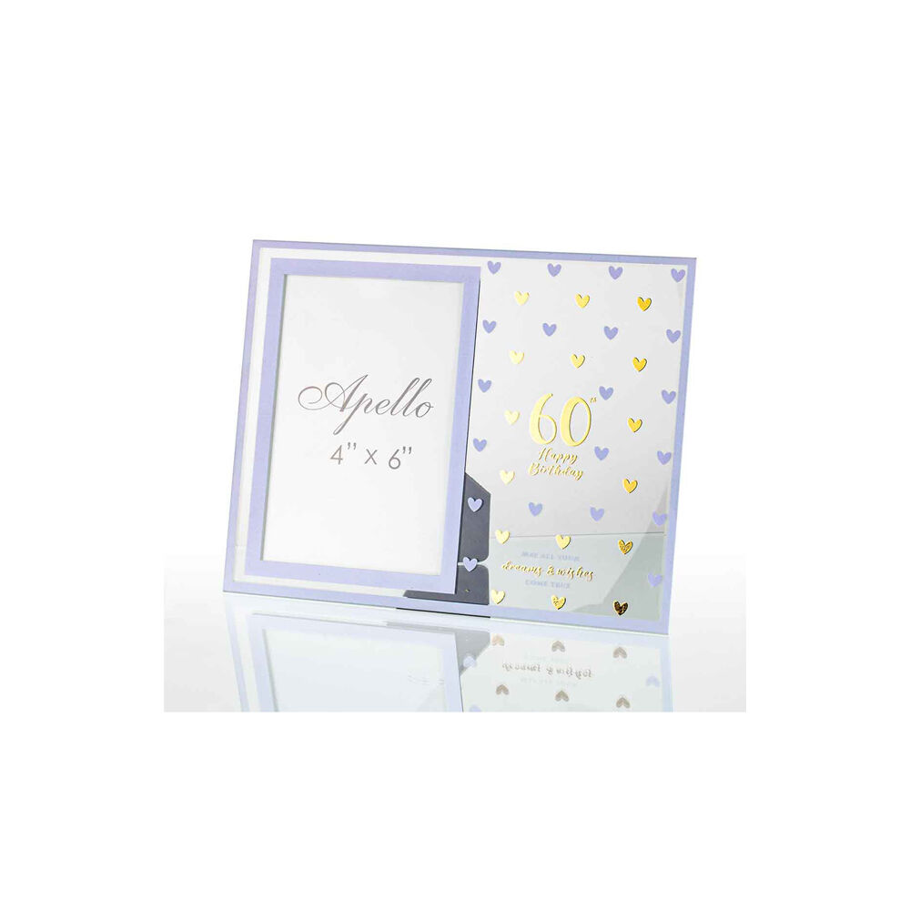 LMD Glass 60th Sweet Hearts Glass Photo Picture Frame Decoration 18x19cm — image 2