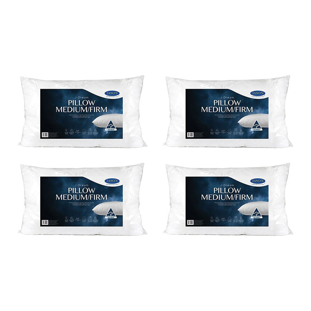 Jason Commercial J-Dream Microblend Medium Firm Pillow Standard 48x73cm (4 Pack)