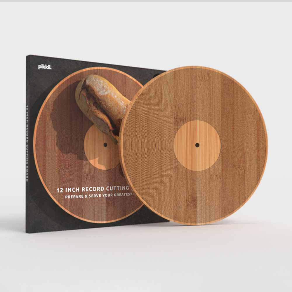 Pikkii Record 30cm Round Wooden Chopping Board Home/Kitchen Cutting Pad Brown