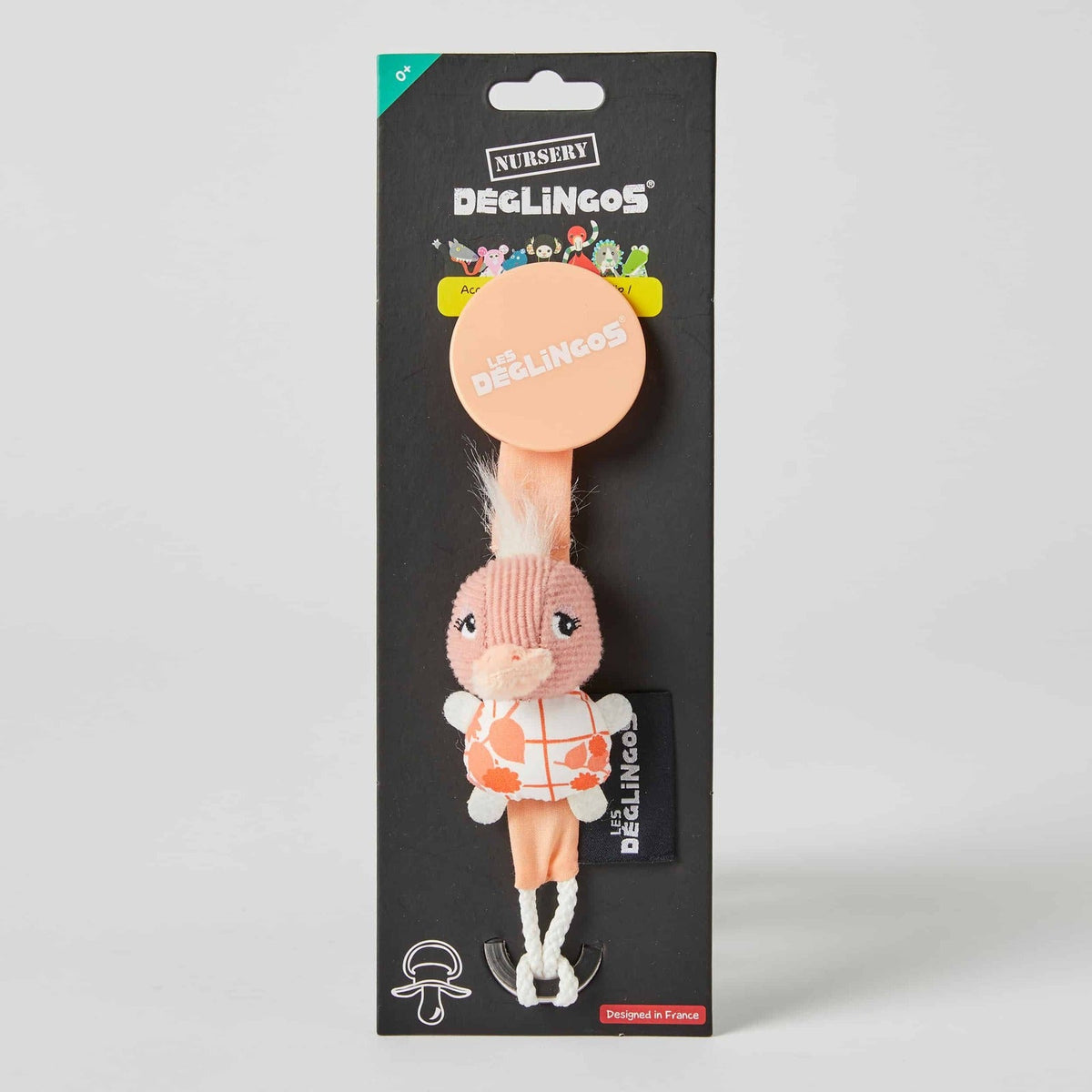 Les Deglingos Baby Pomelos The Ostrich 20cm Dummy Clip Pacifier/Soother Holder — image 2