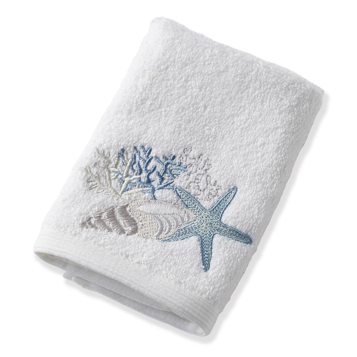 Pilbeam Living Seaside 32x32cm Cotton Face Washer Towel Soft Wash Cloth White