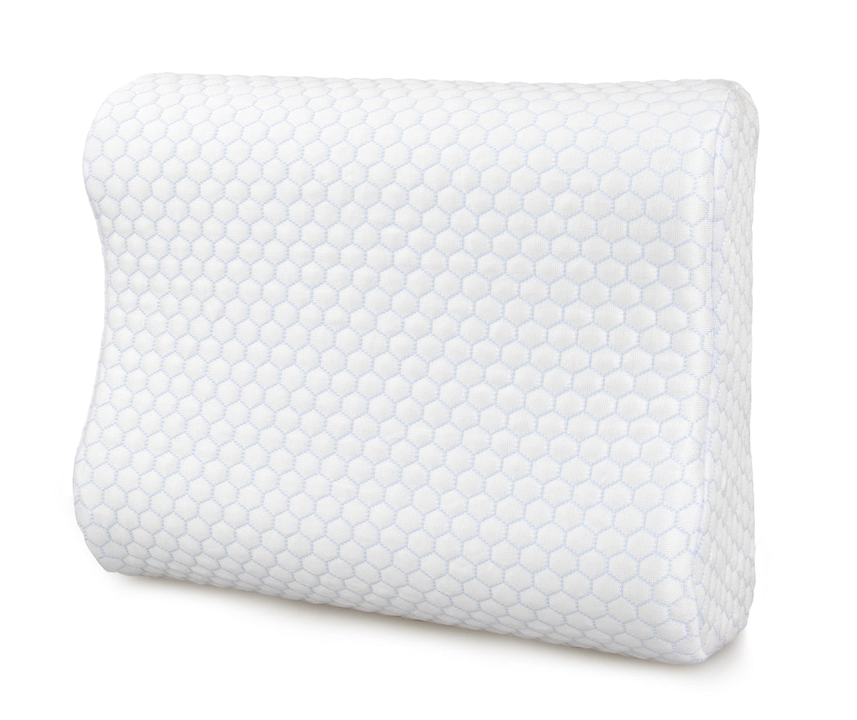 Ardor Cooling Contoured Soft Memory Foam Pillow Home Sleeping Bed Cushion White