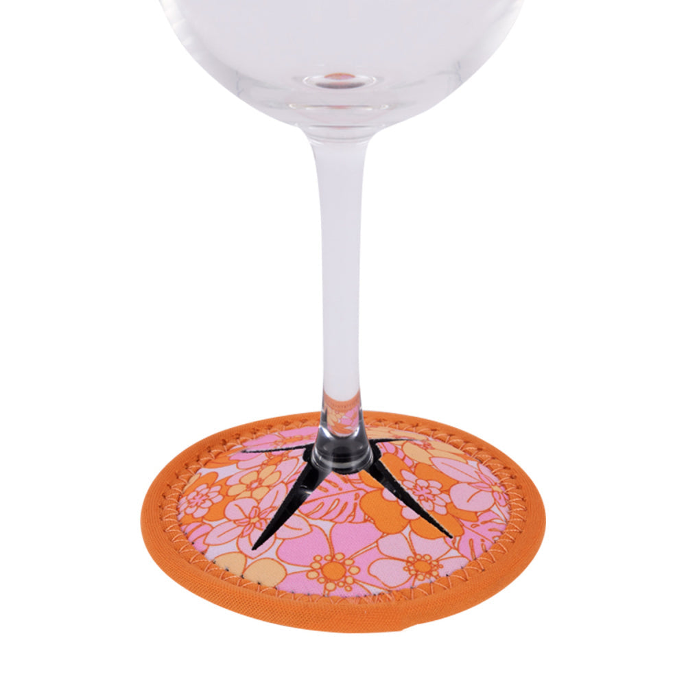 Splosh Picnic 9.5cm Retro Floral Wine Glass Round Coaster Table Protector Pad — image 4