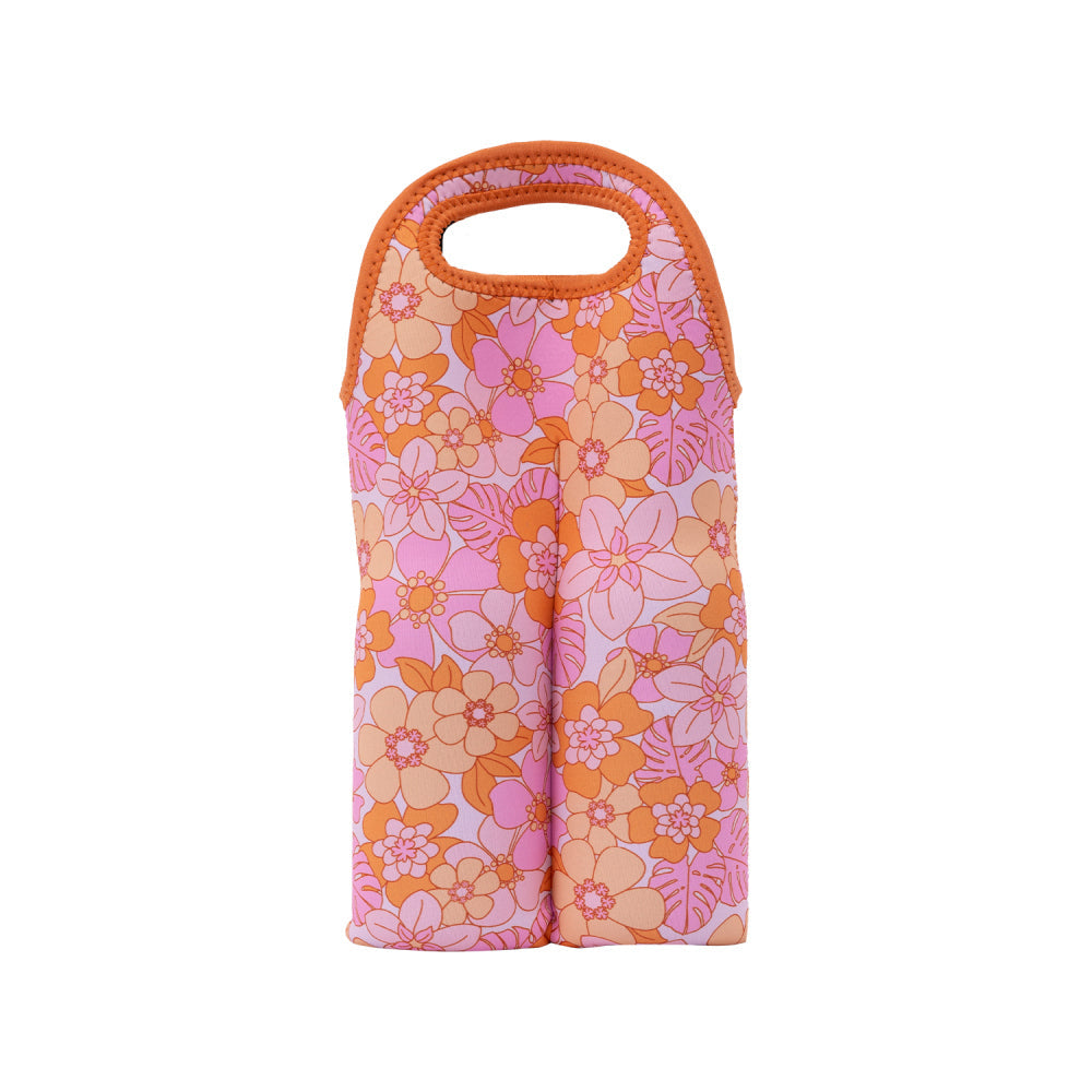Splosh Picnic 23x37cm Retro Floral Wine Cooler Outdoor Insulated Bag/Carrier