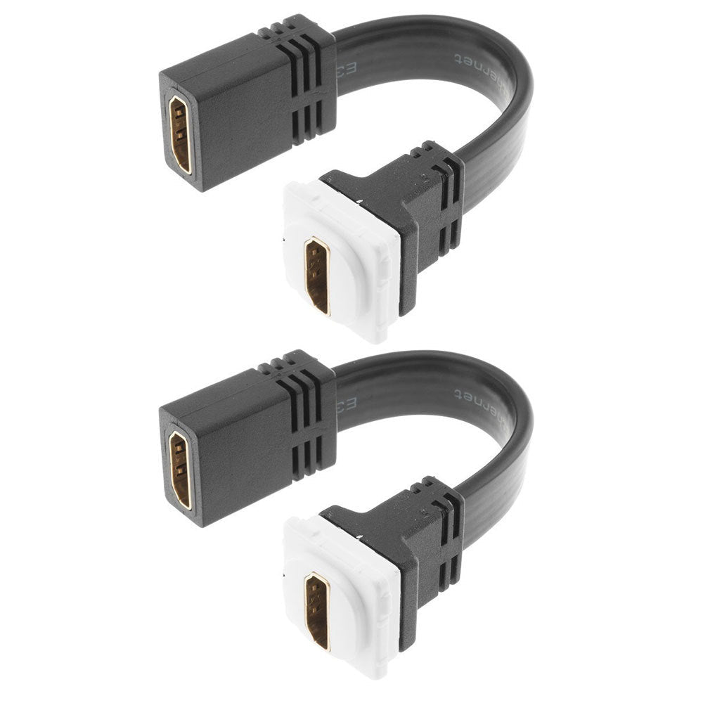 Pro2 Flexible Hdmi To Hdmi Female Cable Insert for Clipsal Wall Plate 05Bc6T (2 Pack)