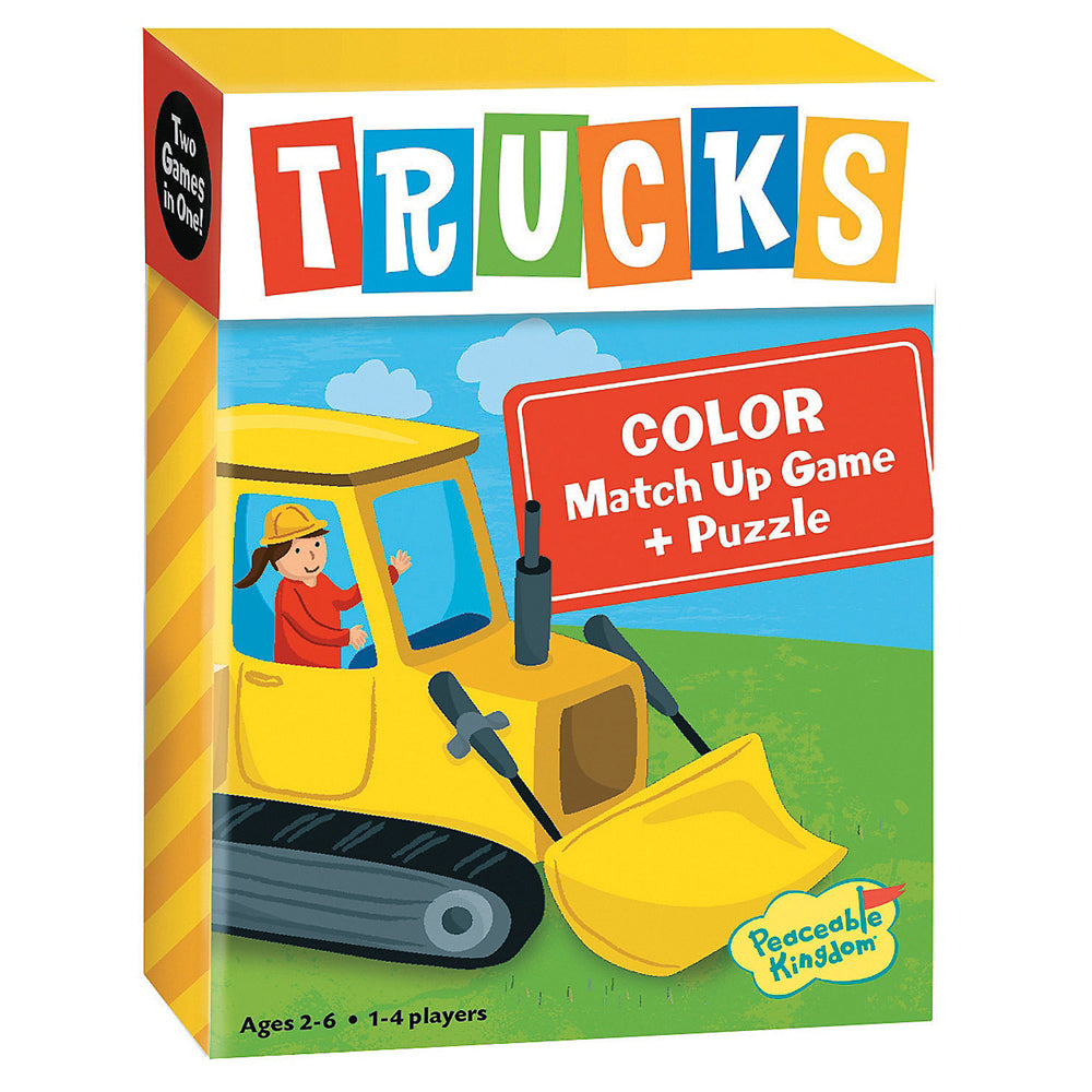 Peaceable Kingdom Trucks 1-4 Players Kids/Children Colour Match Up Game 2y+