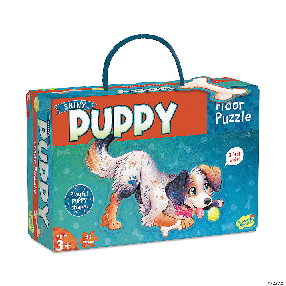 Peaceable Kingdom Puppy Shiny Kids/Children Fun Floor Puzzle Game w/ Box 3y+