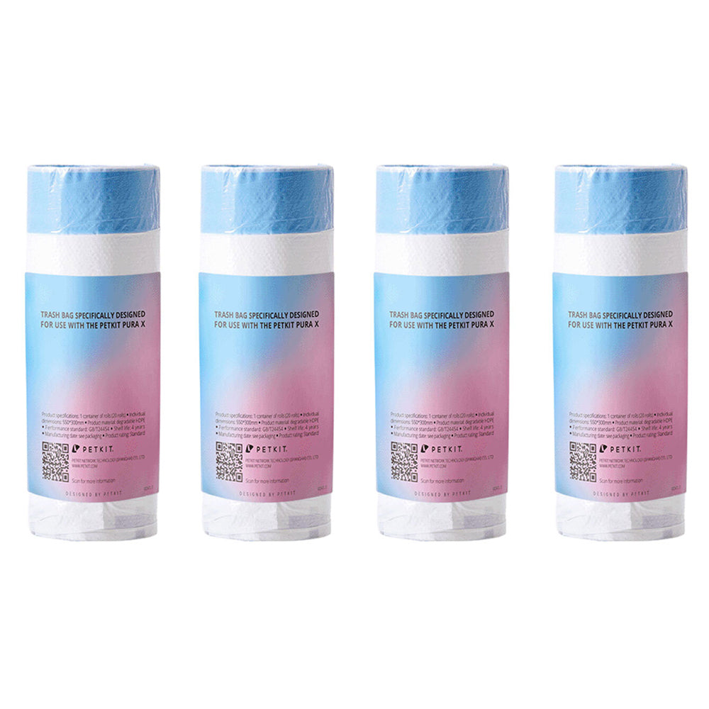 Petkit 55cm Waste Replacement Bag Refill Roll for Pura x Cat Litter Box Tray (4 Pack)