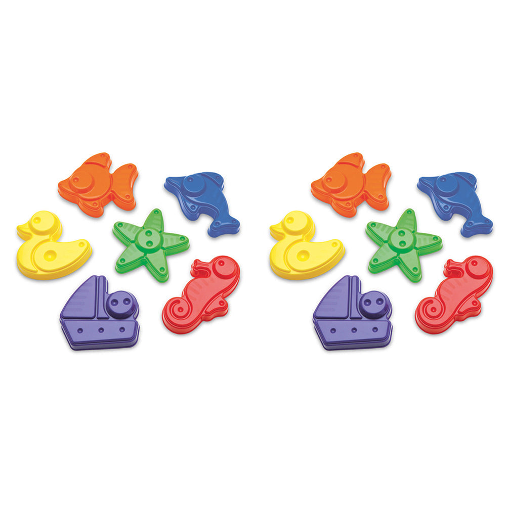 Plasto 6pc Plasto Sand Animal/Boat Mould Beach Outdoor Fun Play Toy Kids/Children 1+ (2 Pack)
