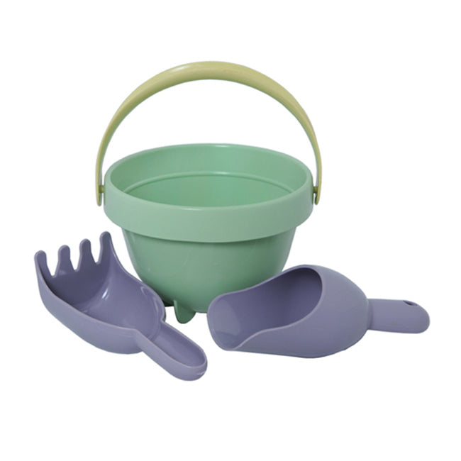 Plasto I'm Green Baby Bucket Set Sand Pit Beach Fun Toy Outdoor Kids 1y+ (3 Pieces)