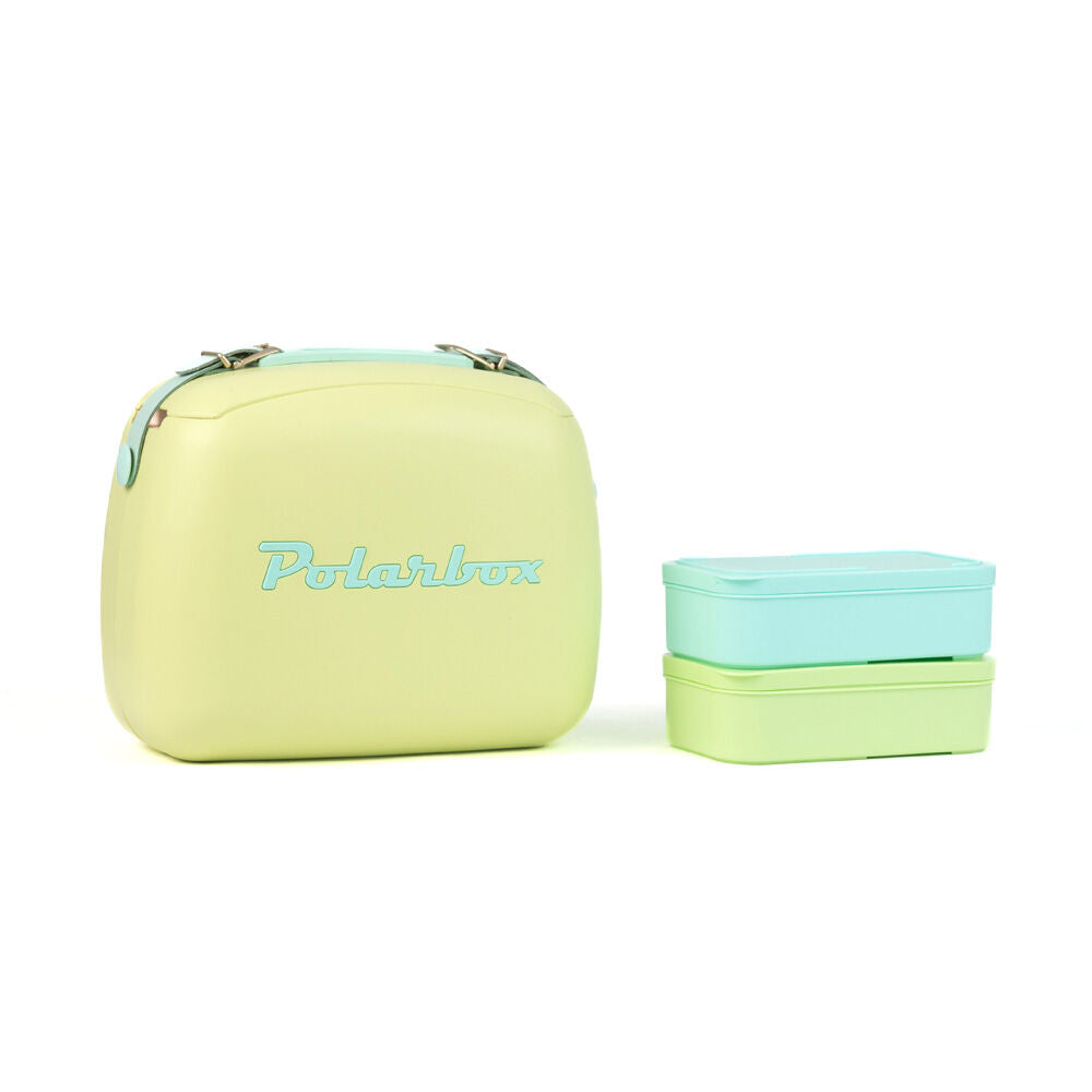 Polarbox 30x18x24cm Lime/Cyan Pop 6L Food Drink Carry Cooler Bag w/ 2 Containers — image 2
