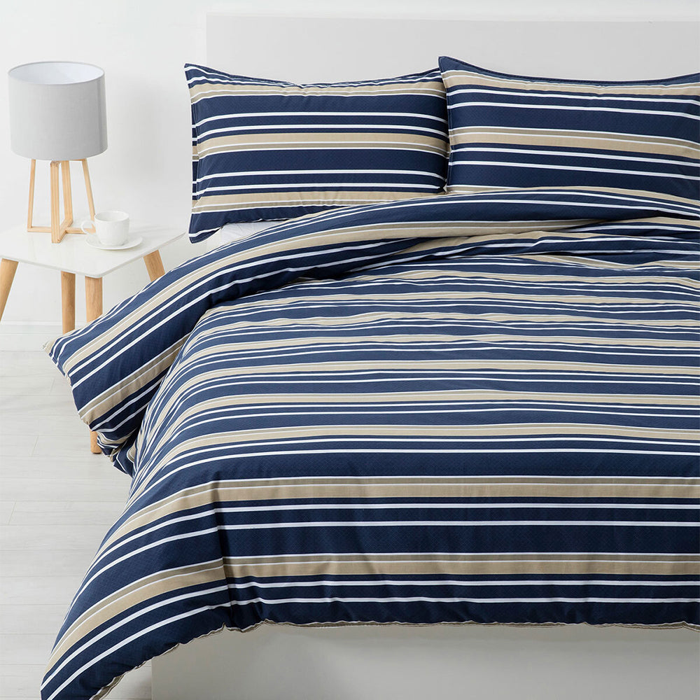 Jason Commercial Brighton Pillow Case 48x73cm Midnight Blue/Oatmeal Stripe (2 Pieces) — image 2