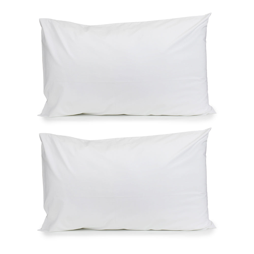 Jason Commercial Crisp Easy Care Bedroom Pillow Case with Cuff 48x73cm White (2 Pack)