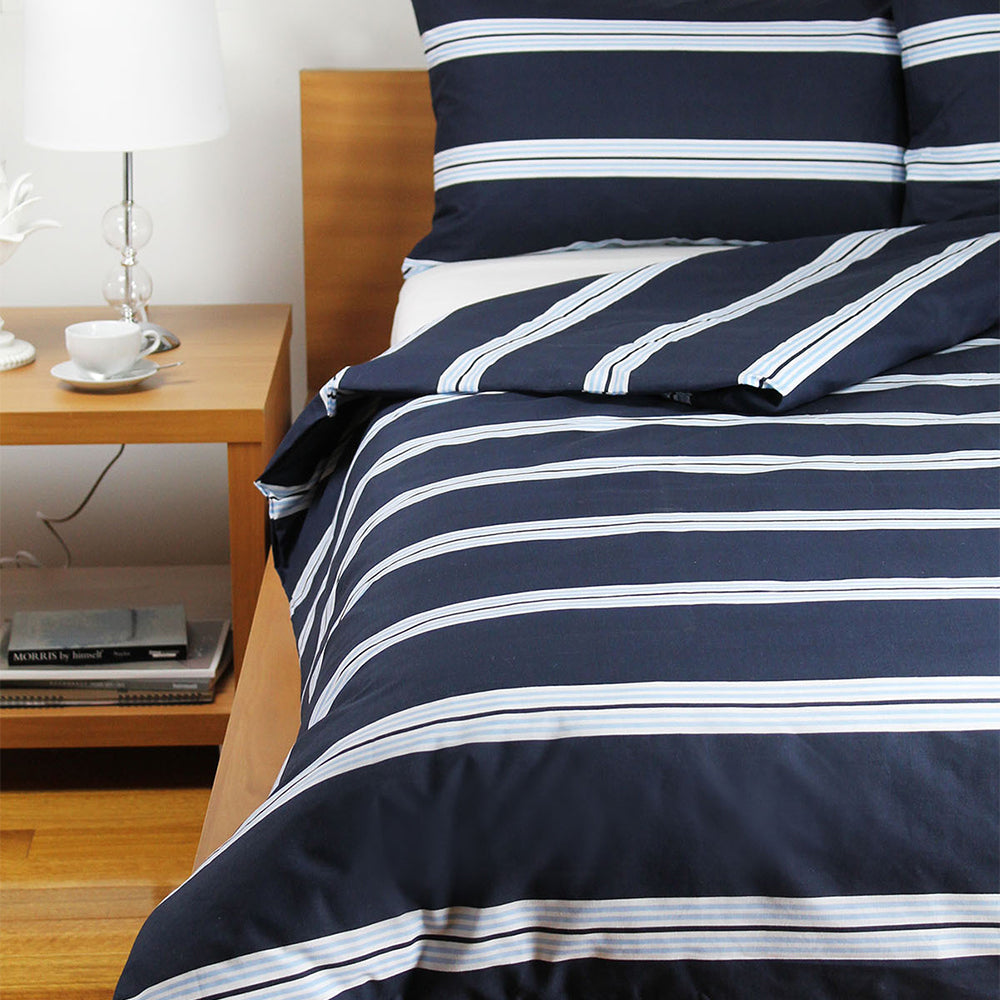 Jason Commercial Hudson Striped Pillow Case Navy Spring Blue Stripe 48x73cm — image 2