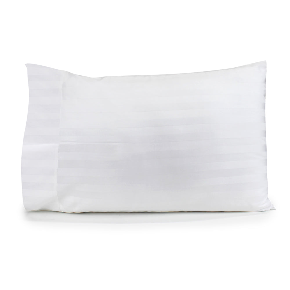 Jason Commercial Satin Stripe Easy Care Pillow Case with Cuff 48x73cm White (2 Pack) — image 2