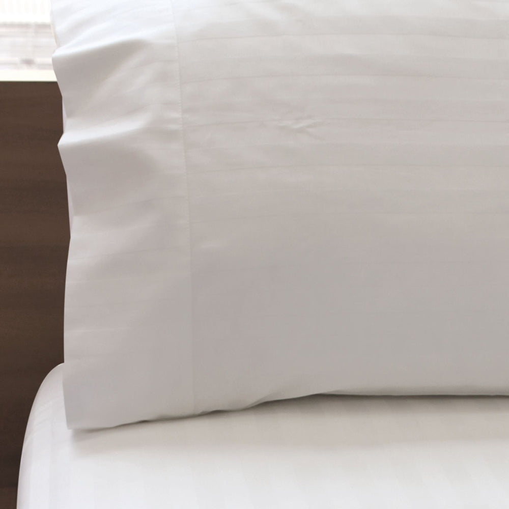 Jason Commercial Satin Stripe Easy Care Pillow Case with Cuff 48x73cm White — image 2