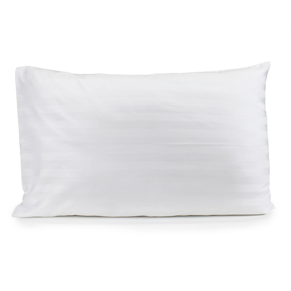 Jason Commercial Satin Stripe Premium Bedroom Easy Care Pillow Case 48x73cm WHT