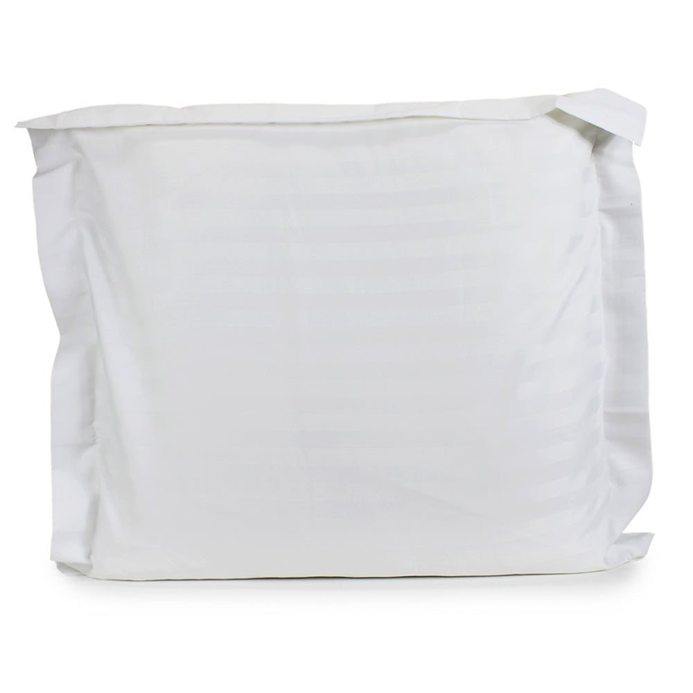 Jason Commercial Satin Stripe Euro Easy Care Pillow Case Tailored 65x65cm White
