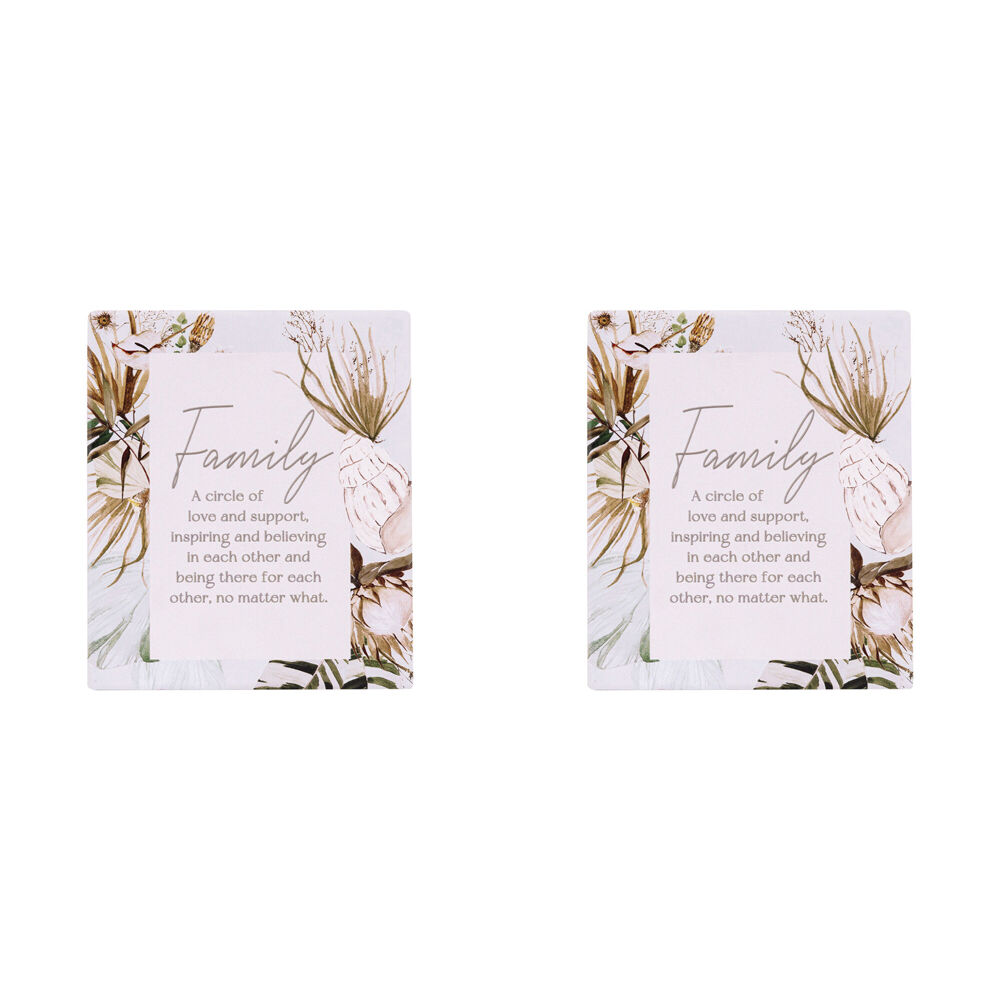 Splosh Palm Cove Ceramic Family Verse Plaque Home/Living Room Decor 12x14cm (2 Pack)