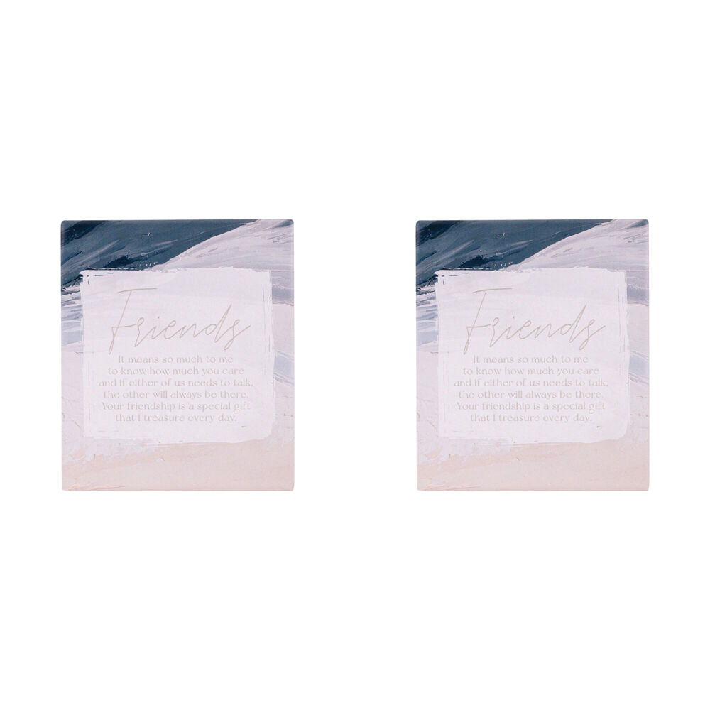 Splosh Palm Cove Ceramic Friends Verse Plaque Home/Living Room Decor 12x14cm (2 Pack)