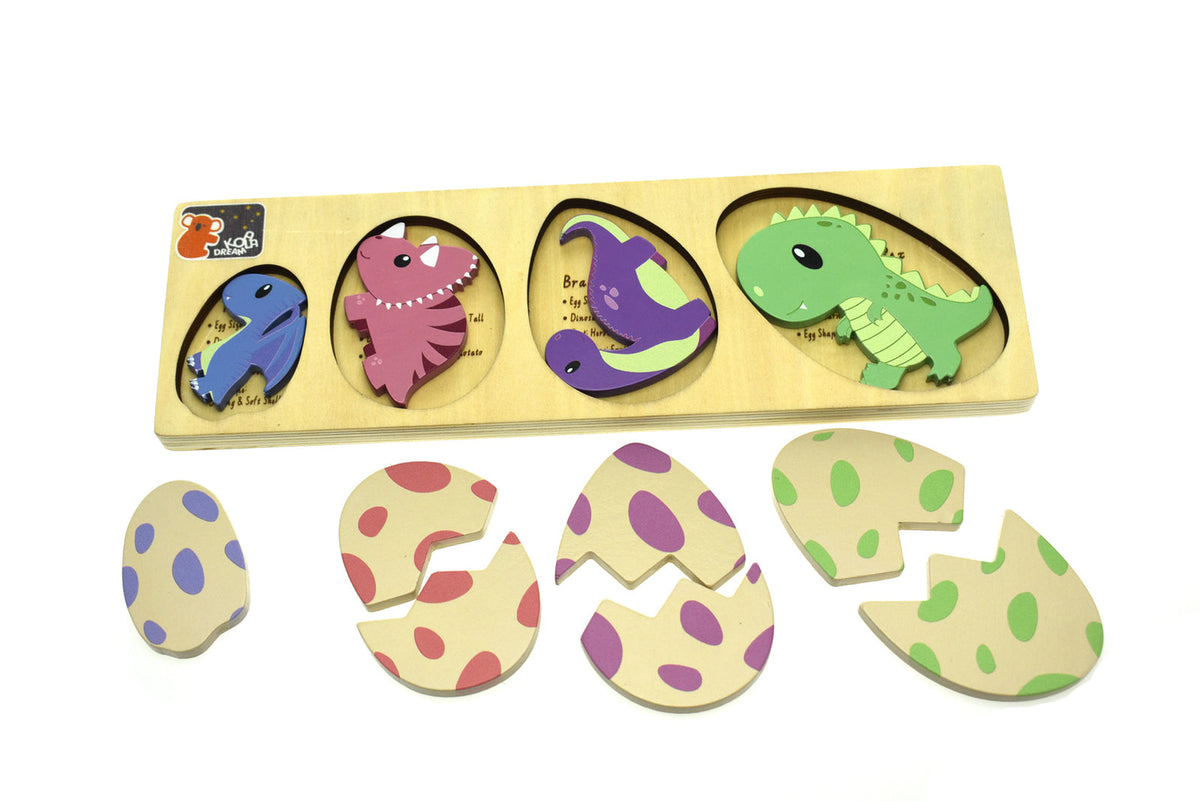 Koala Dream Dinosaur Eggs w/Facts 2 Layer Puzzle Board For Toddler/Children 18m+ — image 3
