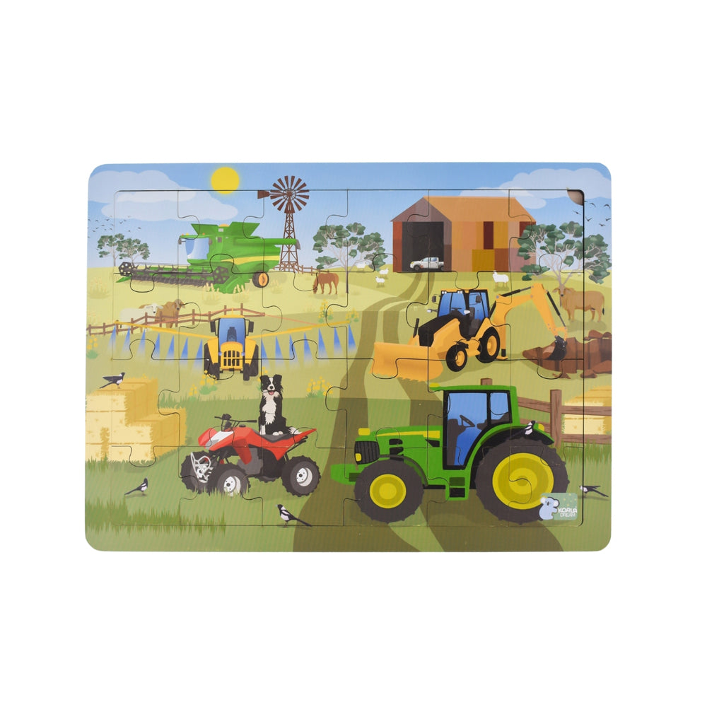 Koala Dream Aussie Farm Vehicles Kids Educational Jigsaw Puzzle 18m+ (24 Pieces)