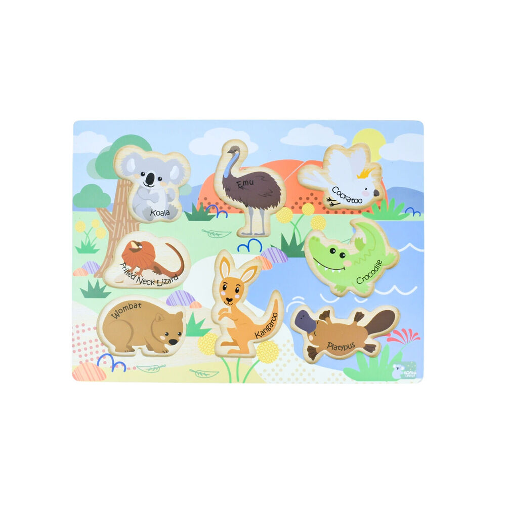 Koala Dream 9pcs 12 Months+ Bush Buddies Australian Animals Wooden Chunky Puzzle — image 4
