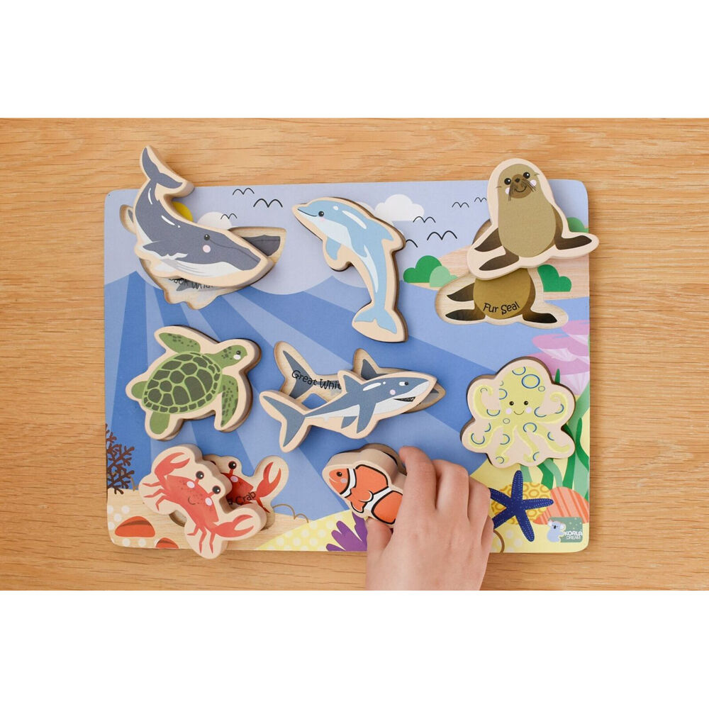 Koala Dream Sea Animals Wooden Chunky Puzzle/Toy 12m+ (8 Pieces) — image 7