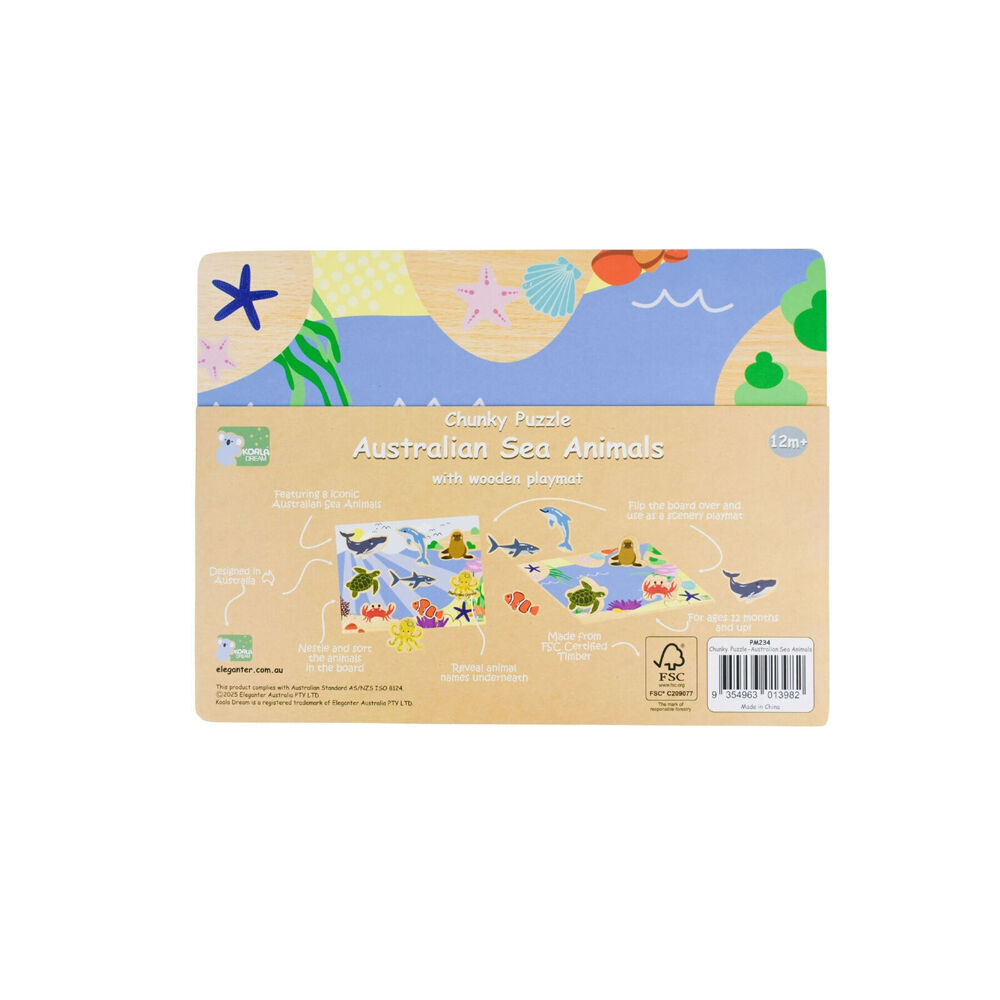 Koala Dream Kaper Kidz Sea Animal Wooden Puzzle & Australian Flora Craft 3y — image 6