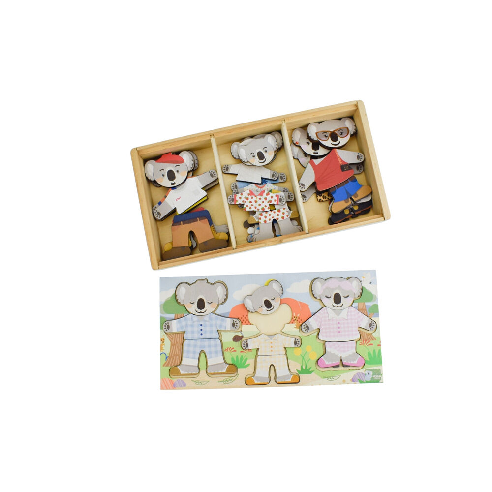 Koala Dream 18m+ Wooden Dressing Up Koala Family w/ Expressions Kids Toy — image 3