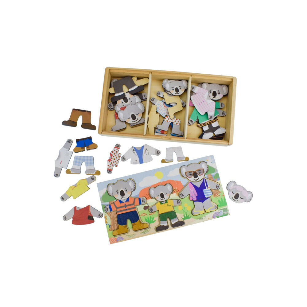 Koala Dream 18m+ Wooden Dressing Up Koala Family w/ Expressions Kids Toy — image 6