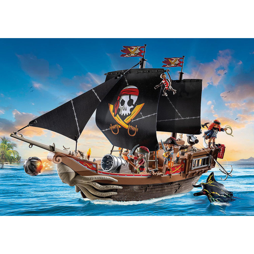 Playmobil Large Pirate Ship Kids/Childrens Interactive Play Fun Toy Playset 4+