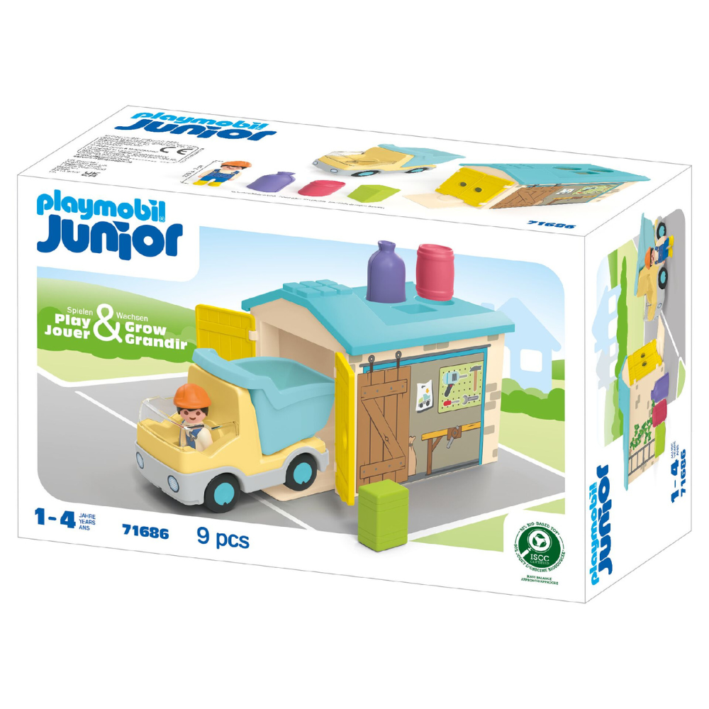 Playmobil 39x29cm Junior Construction Truck Kids Figure Play Set 1y+ (9 Pieces)