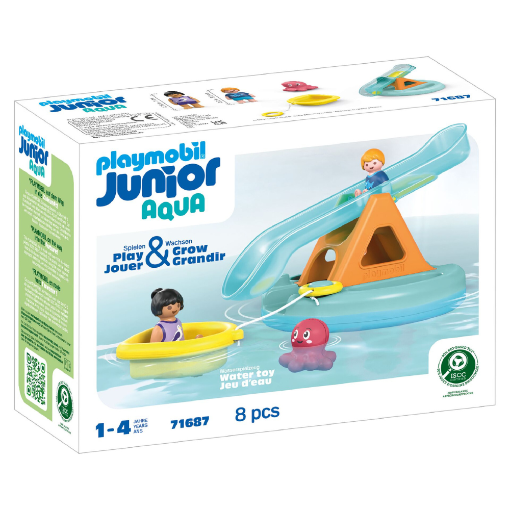 Playmobil Junior Aqua Water Seesaw Boat Kids/Children Bathtime Toy 1y+ (8 Pieces)