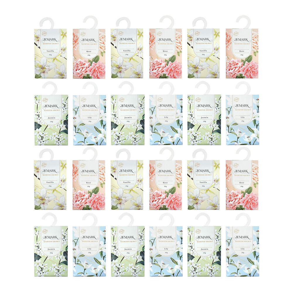 Jemark Fragrance Sachet 20g Scent Assorted Lily/Rose/Jasmine/Vanilla (24 Pack)