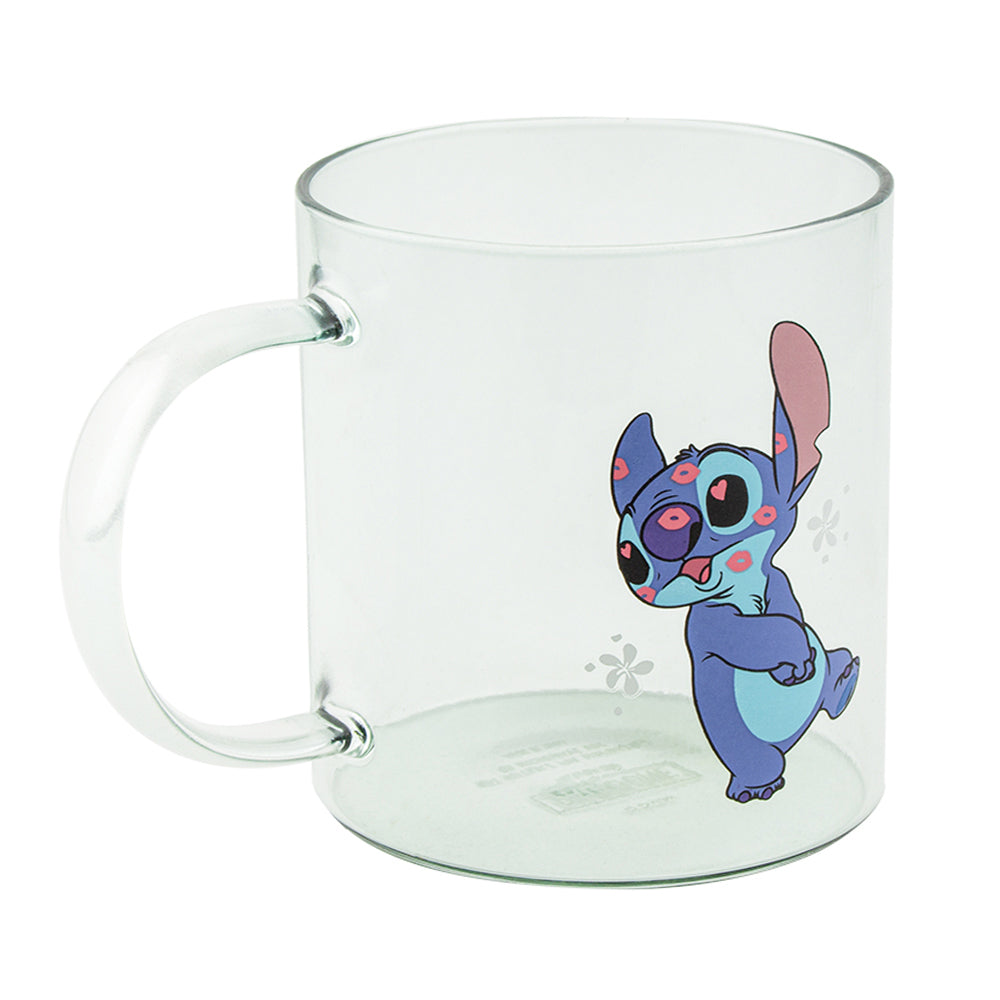 Paladone 300ml Lilo & Stitch Glass Collectable Mug Coffee/Tea Drink Cup Clear