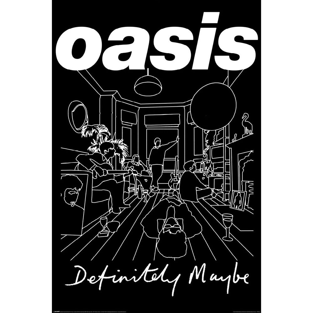 Oasis 61 x 91.5cm Black and White Definitely Maybe Regular Wall Poster/Print