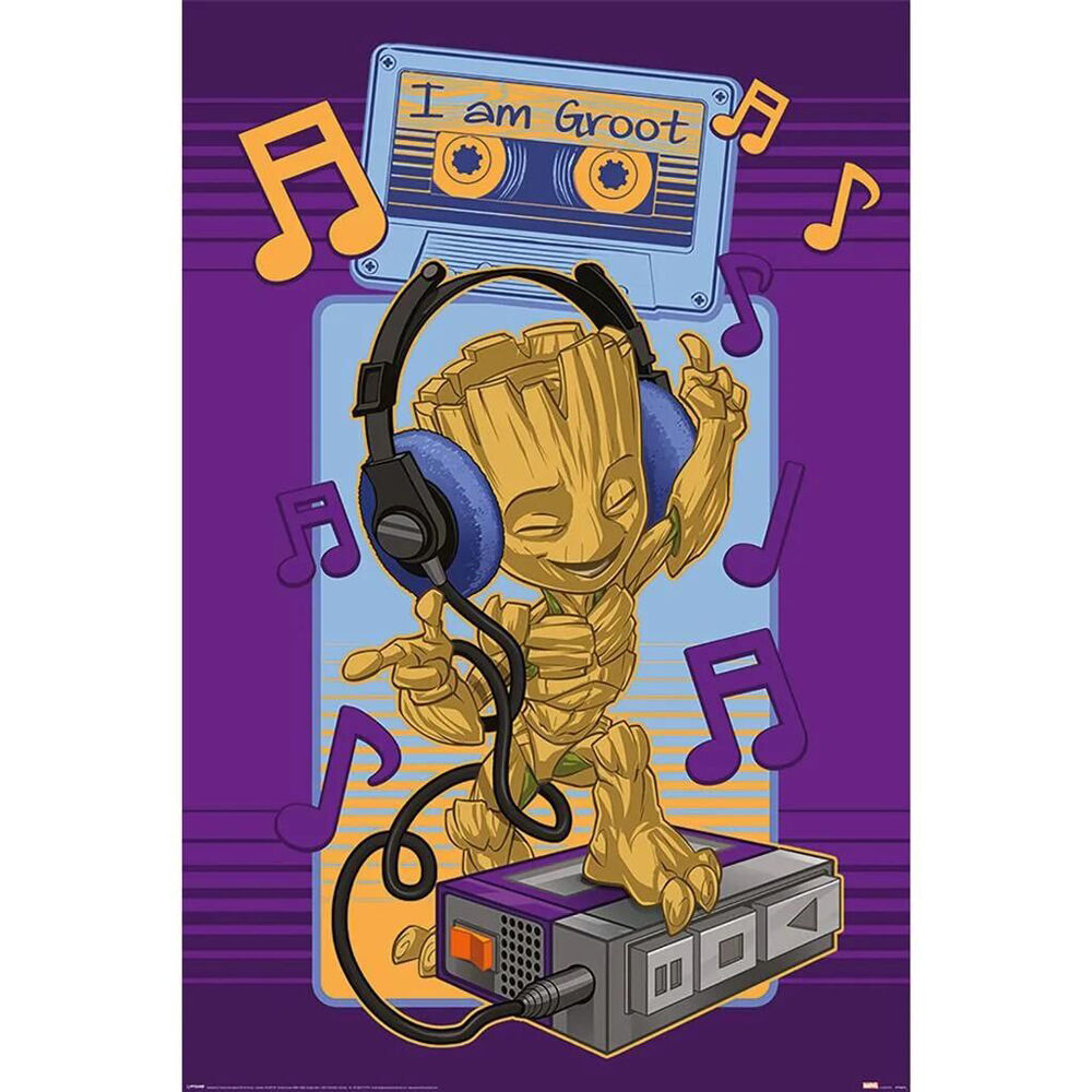 Marvel MCU Guardians of the Galaxy Groot Cassette Poster Wall Decor 91x61cm
